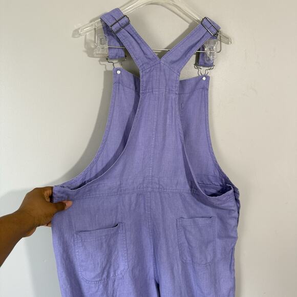 Real Comfort 100% Linen Overall Purple Plus Size 14 Straight Leg Lagenlook - Picture 5 of 6